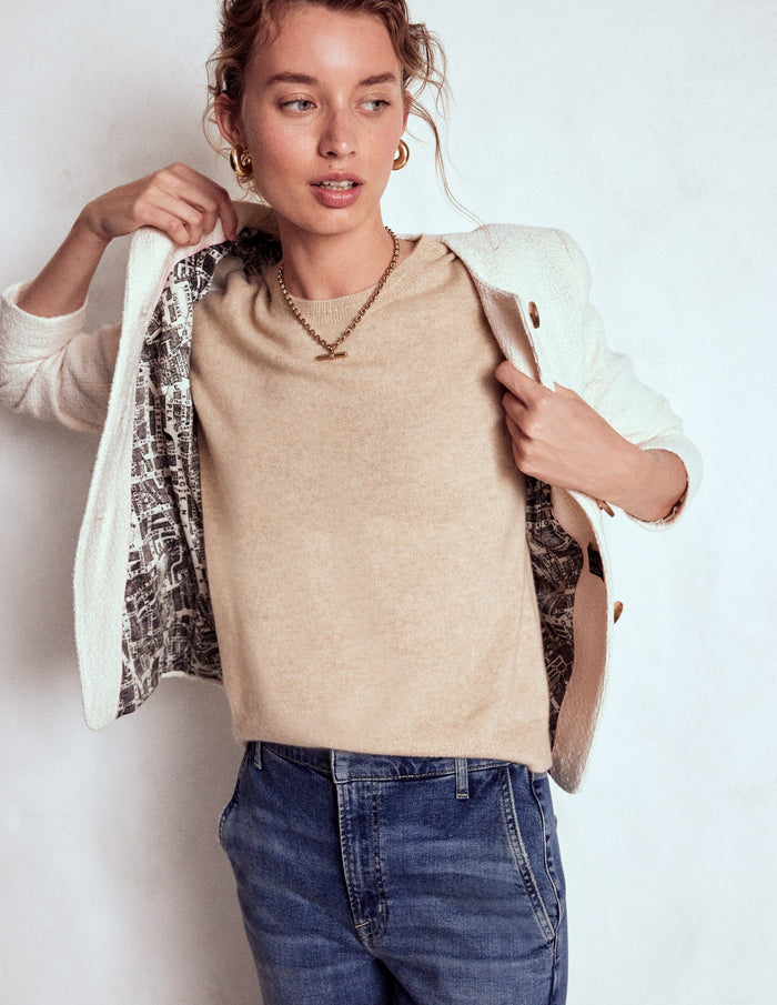 Hampstead Textured Blazer Cream Texture