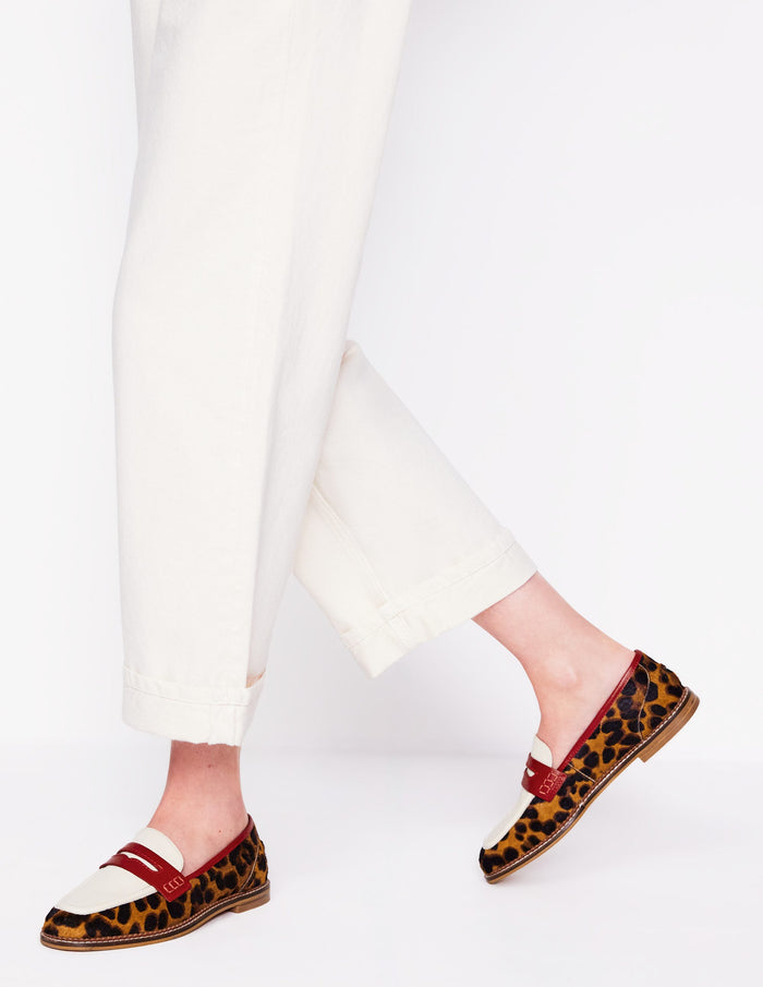 Nya Penny Loafers Leopard Colourblock