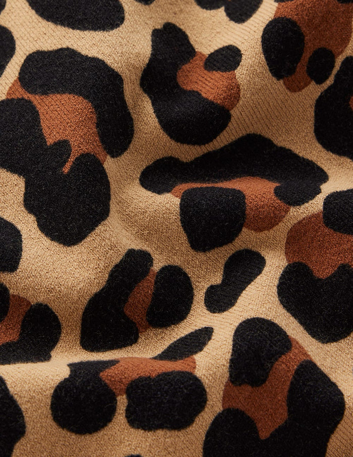 Emilia Cotton Crew Sweater Cheetah Pop