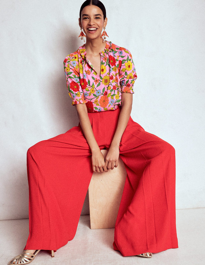 Ria Short Sleeve Top Rose Bloom, Dahlia Trial
