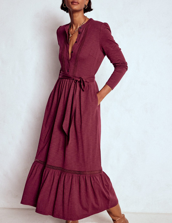 Edwina Jersey Shirt Dress Deep Wisteria