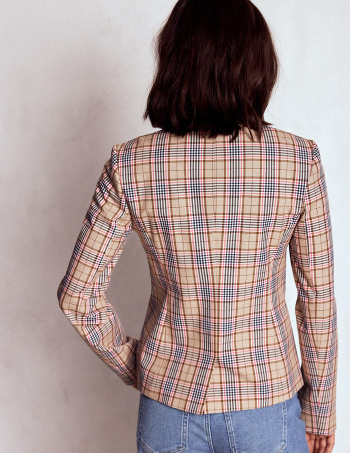 Hampstead Check Blazer Brown, Pink & Navy Check