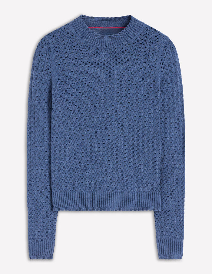 Diane Pointelle Sweater Denim Blue