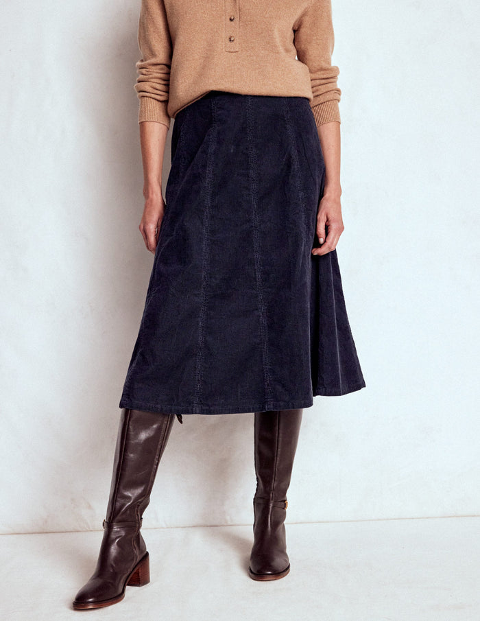 Joy Cord Midi Skirt Navy