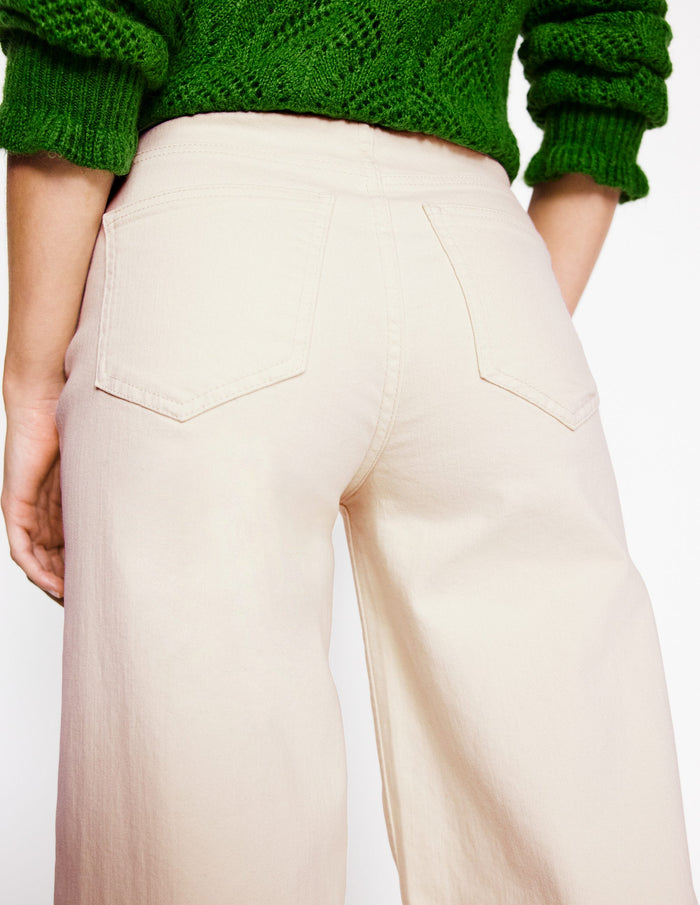 High Rise Wide Leg Jeans Ecru