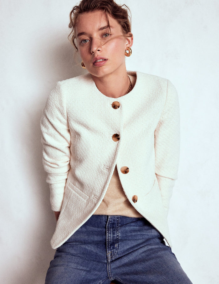 Hampstead Textured Blazer Cream Texture