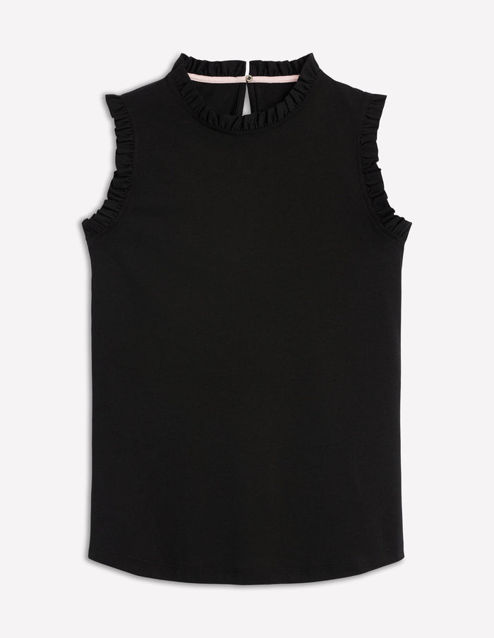 Supersoft Frill Detail Vest Black
