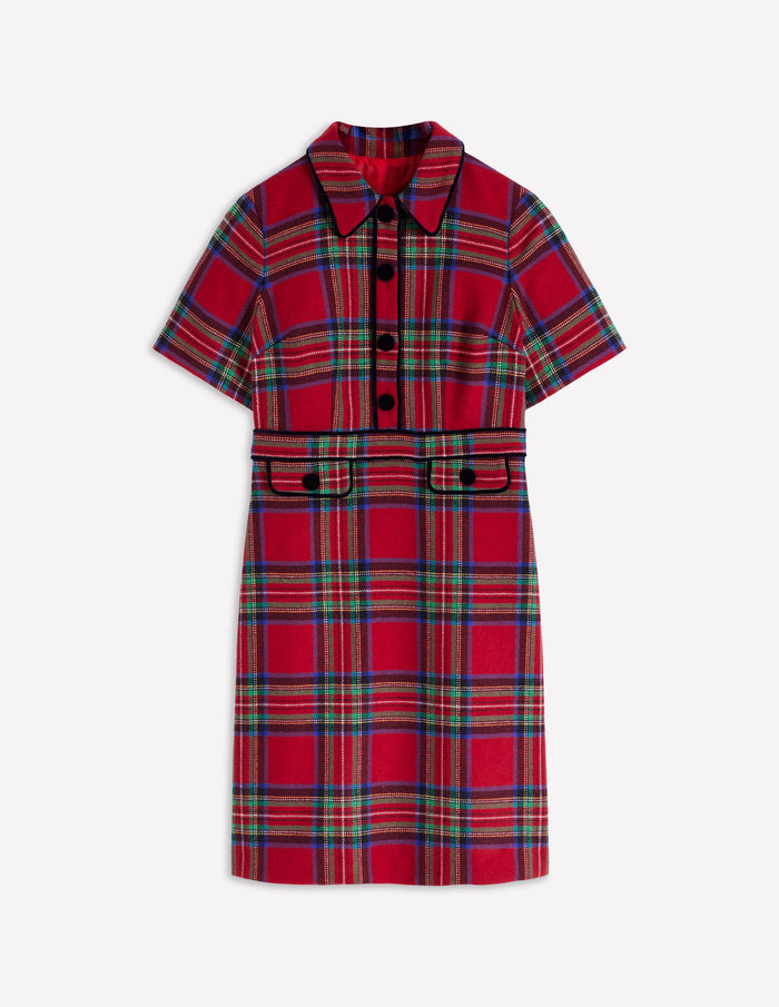 Eda Check Shift Dress Red, Blue and Green Check