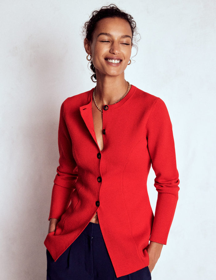 Joanna Fitted Knitted Jacket Poppy Red