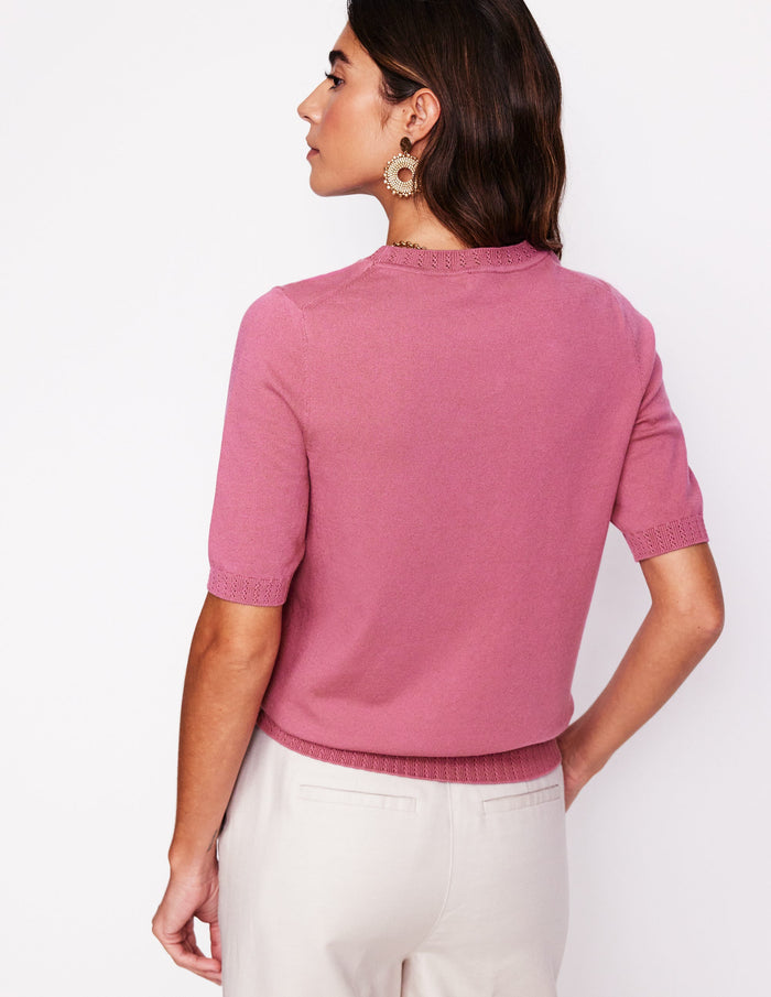 Emilia Cotton Crew T-shirt Pink Heather