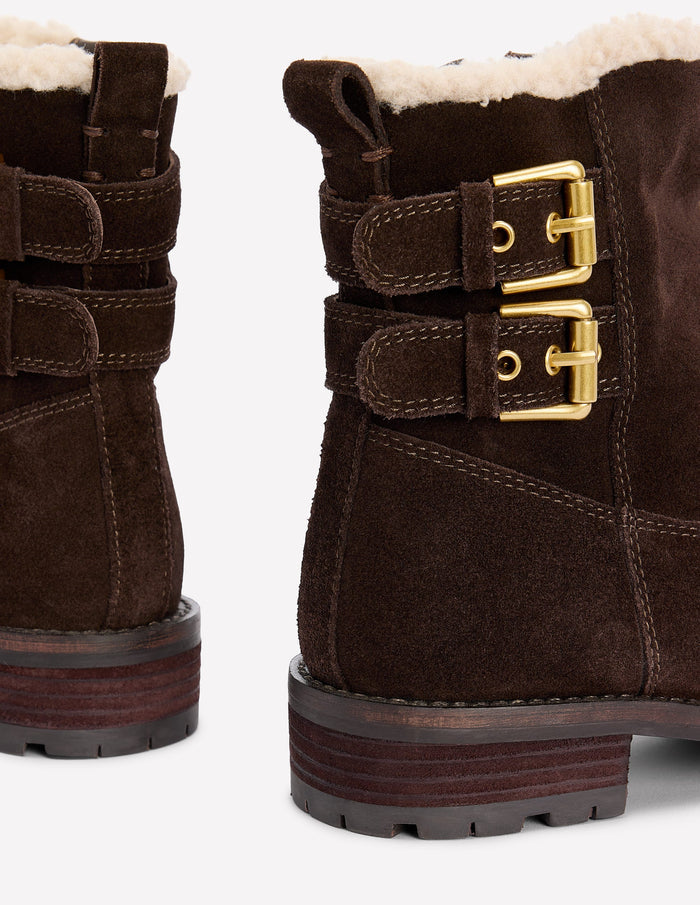 Buckle Ankle Boots Bitter Chocolate