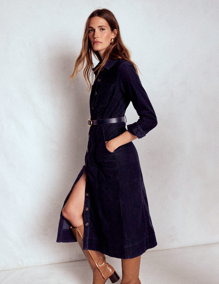 Amanda Cord Midi Dress Navy