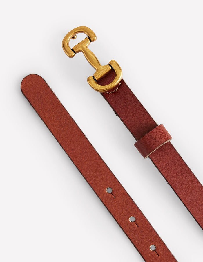 Iris Skinny Snaffle Trim Belt Tan