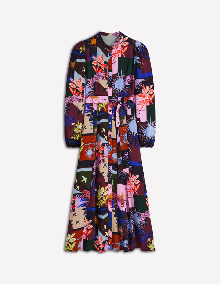 Mae Occasion Maxi Shirt Dress Multi, Cosmic Savanna