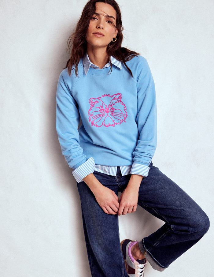 Rosa Embroidered Sweatshirt Grumpy Cat