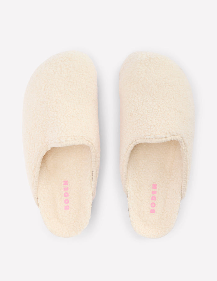 Contrast Sole Mule Slippers Natural
