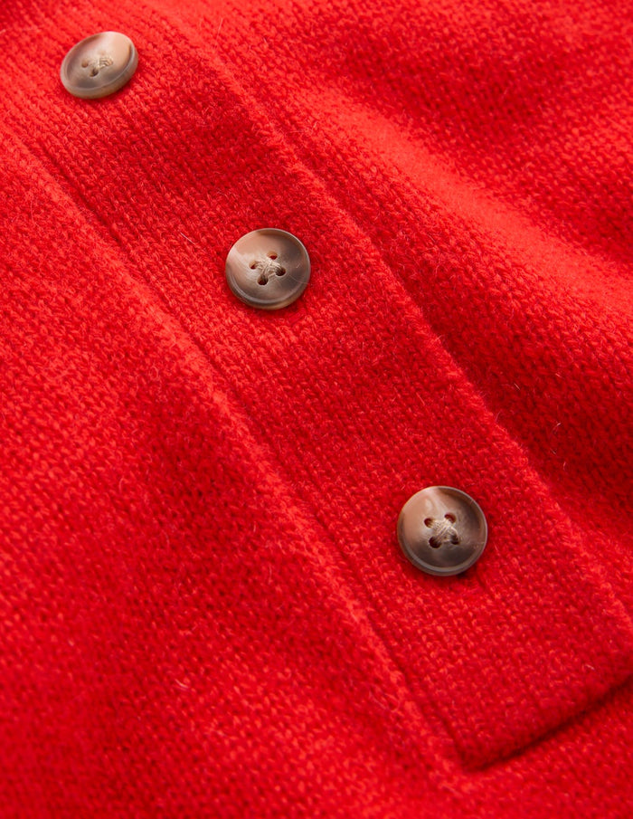 Collared Cashmere Sweater Poppy Red