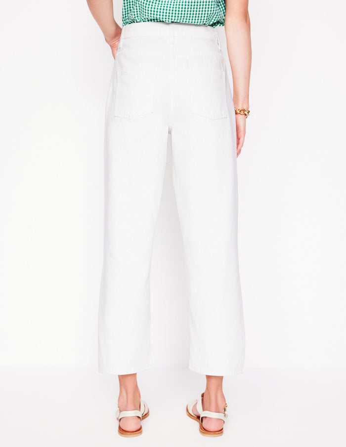 Barrel Leg Jeans White
