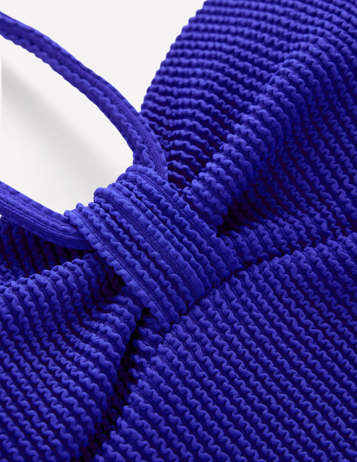 Crinkle Texture Swimsuit Cobalt