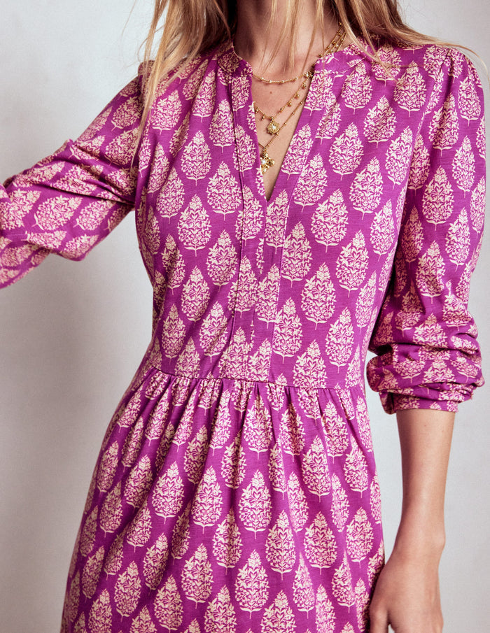 Naomi Relaxed Jersey Dress Purple, Wildflower Bouquet