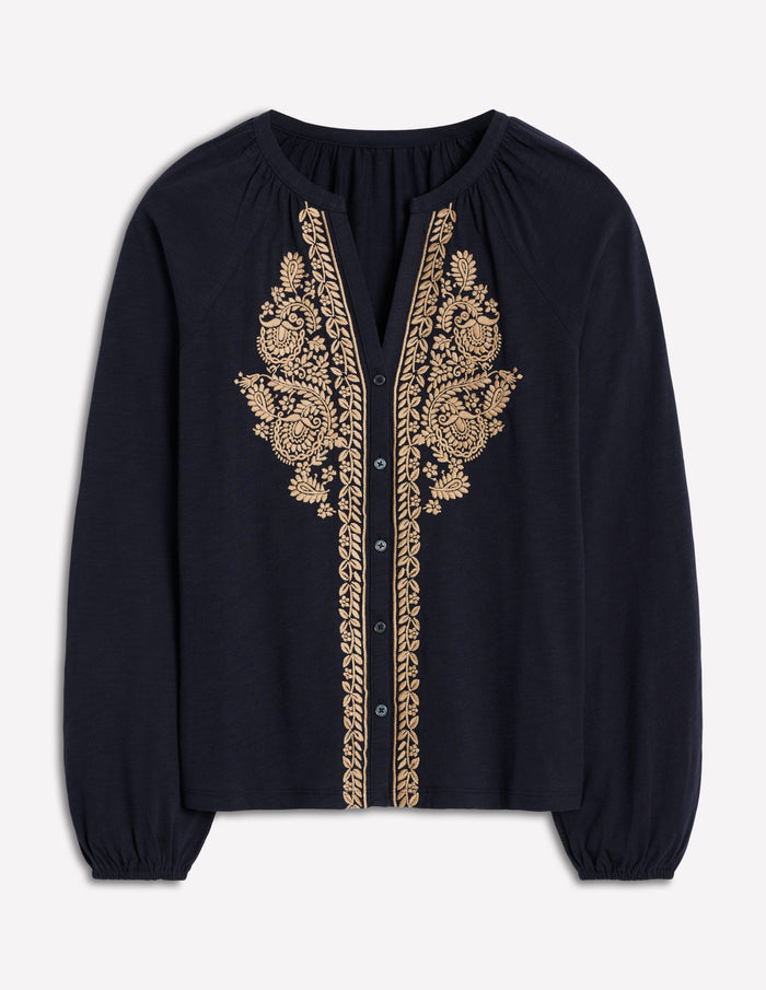 Alma Embroidered Shirt Navy