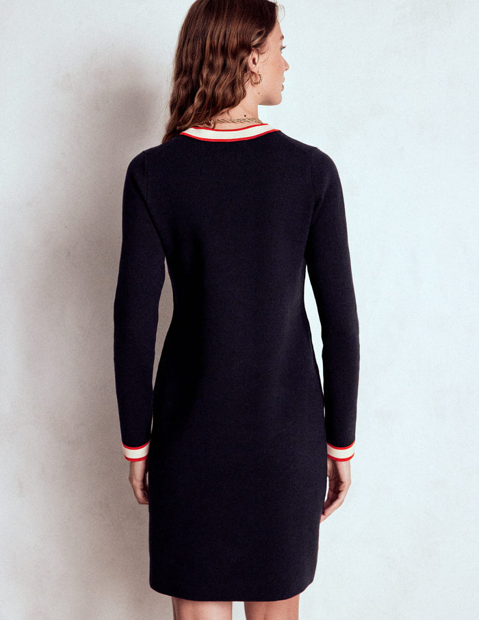 Holly Knitted Shift Dress Navy