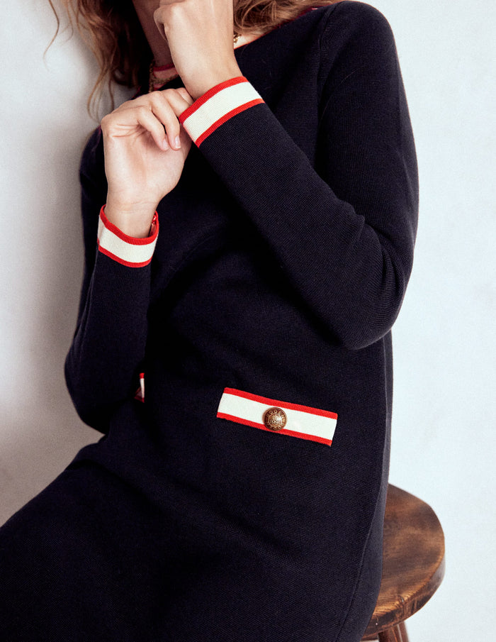 Holly Knitted Shift Dress Navy