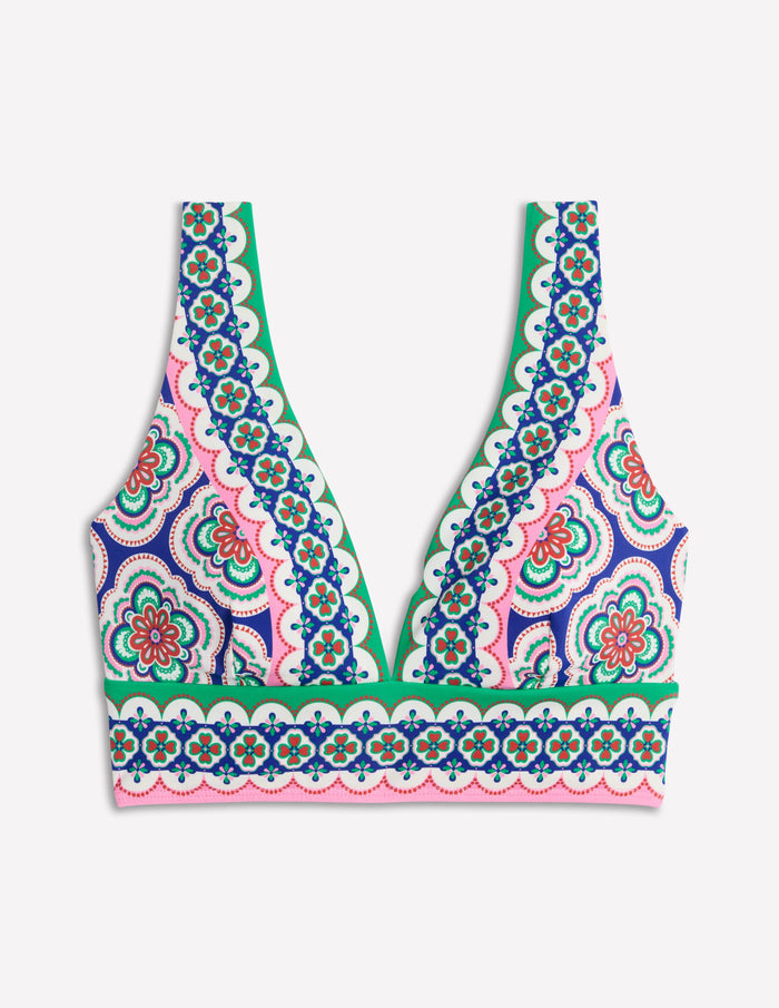 Porto Bikini Top Bright Blue, Botanic Blush