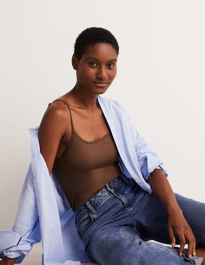 Plain Cami Top Deep Brown