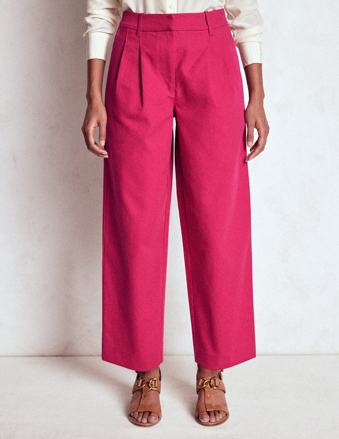 Bloomsbury Cotton Pants Bright Cherry
