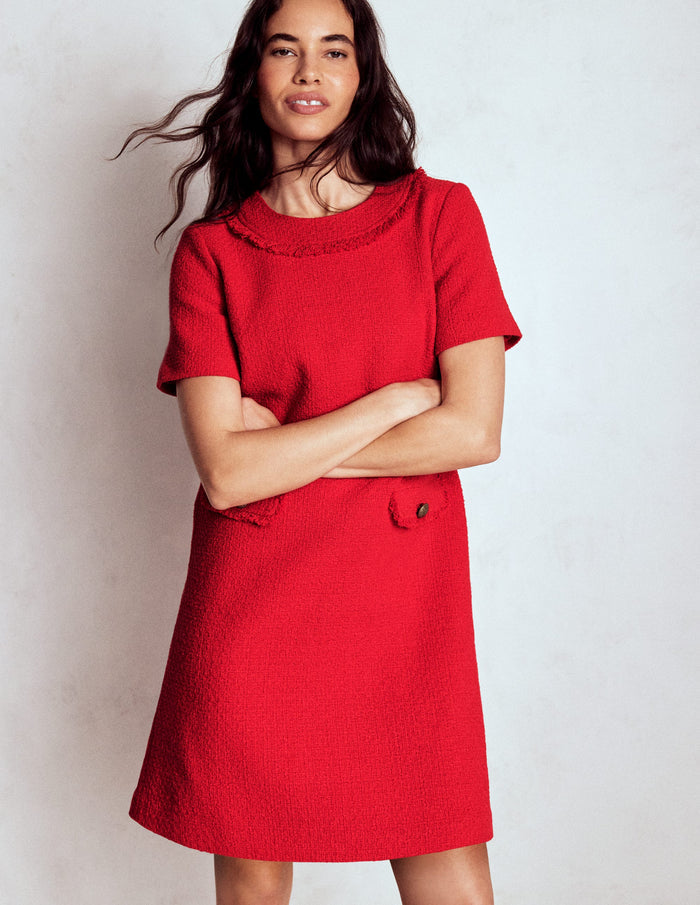 Evita Cotton Shift Dress Poppy Red