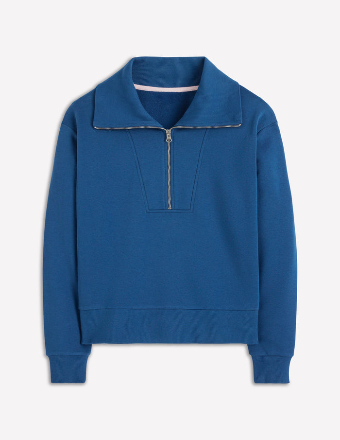 Panelled Half-zip Sweatshirt Tourmaline Blue