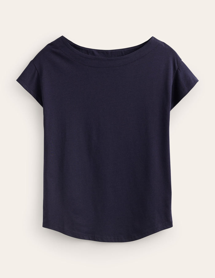 Supersoft Boat Neck T-Shirt Navy