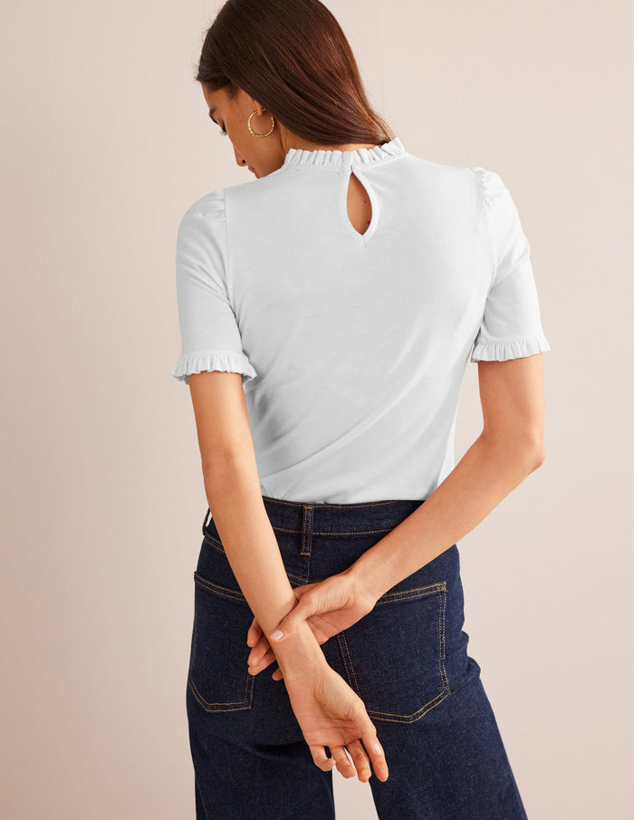 Supersoft Frill Detail T-shirt White
