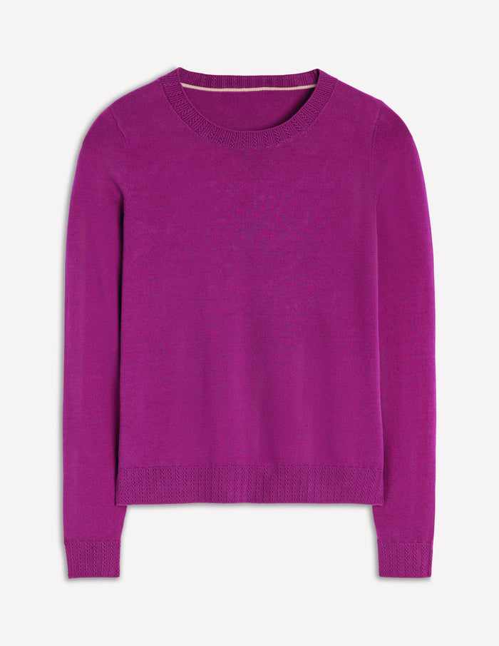 Emilia Cotton Crew Sweater Regal Purple