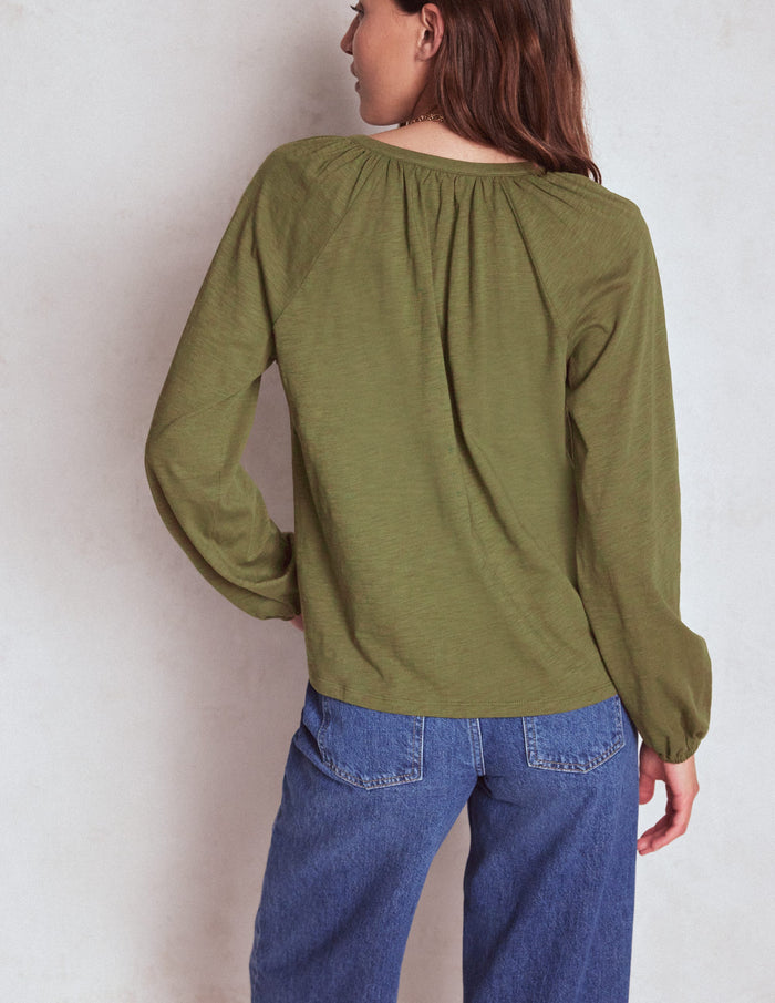 Alma Embroidered Shirt Woodland Green