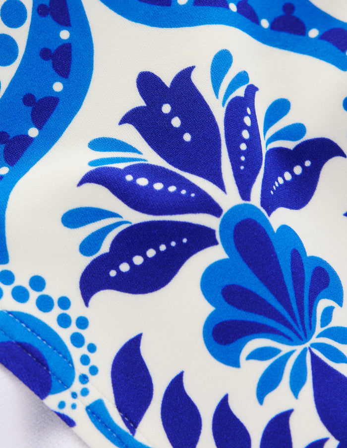 Classic Bikini Bottoms Blue, Ornamental Floral