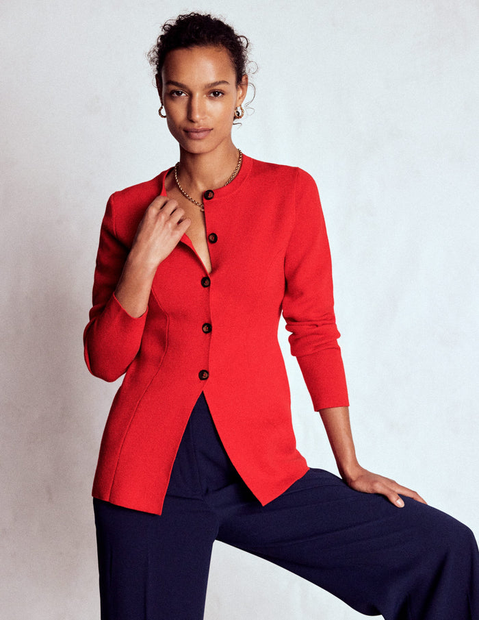 Joanna Fitted Knitted Jacket Poppy Red