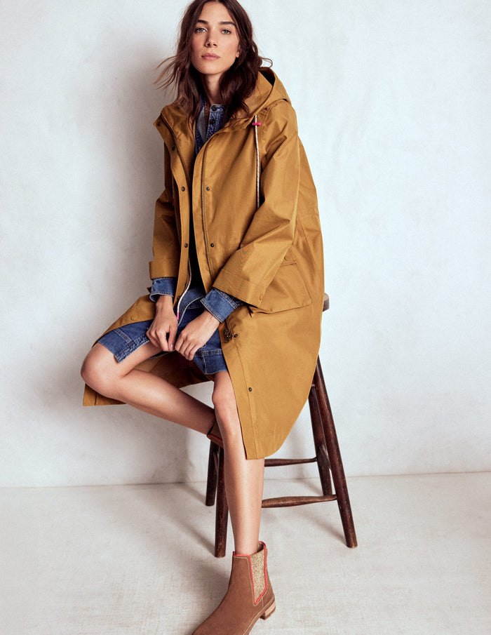 Longline Rain Mac Hazelnut Brown