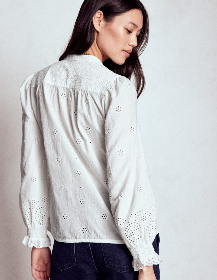 Alice Broderie Top White