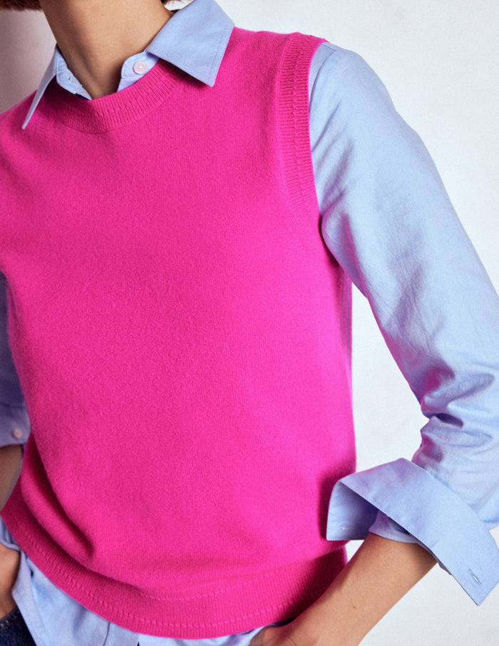 Eva Cashmere Vest Pop Pansy