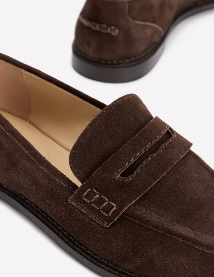 Nya Penny Loafers Bitter Chocolate Suede