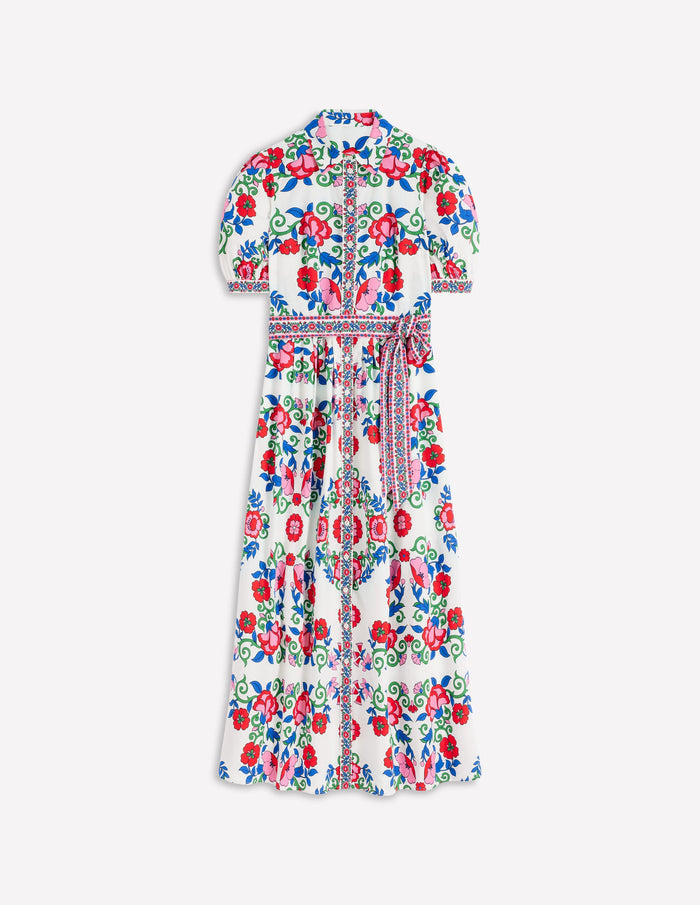 Alexa Maxi Shirt Dress Multi, Ornamental Lattice