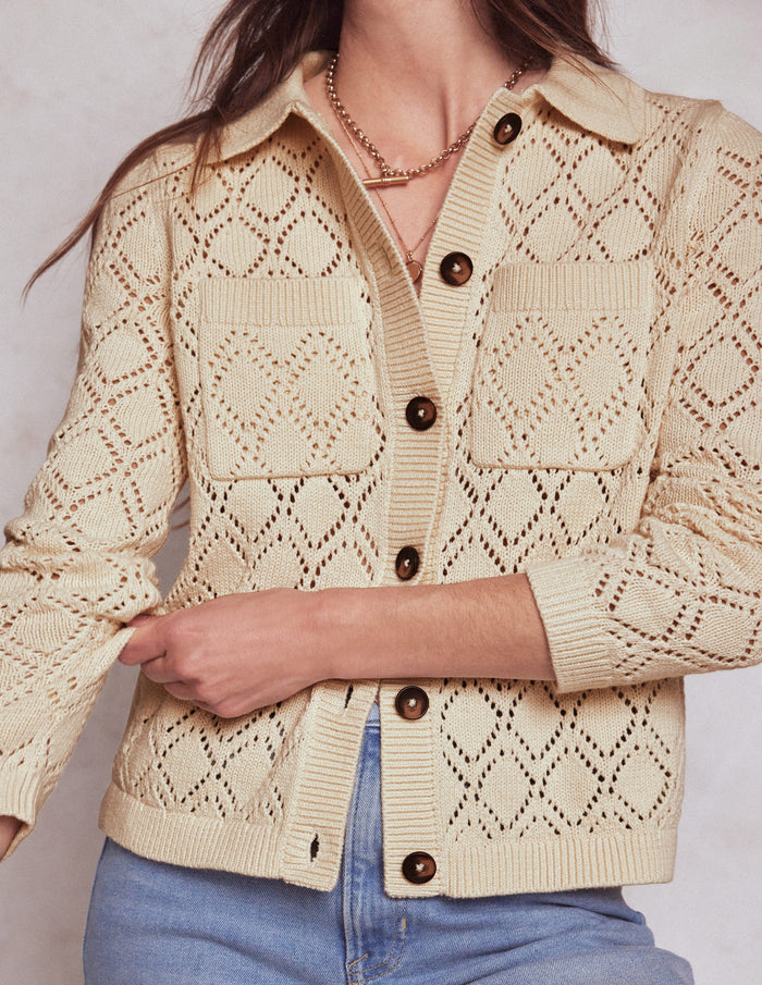 Astrid Knitted Shirt Warm Ivory