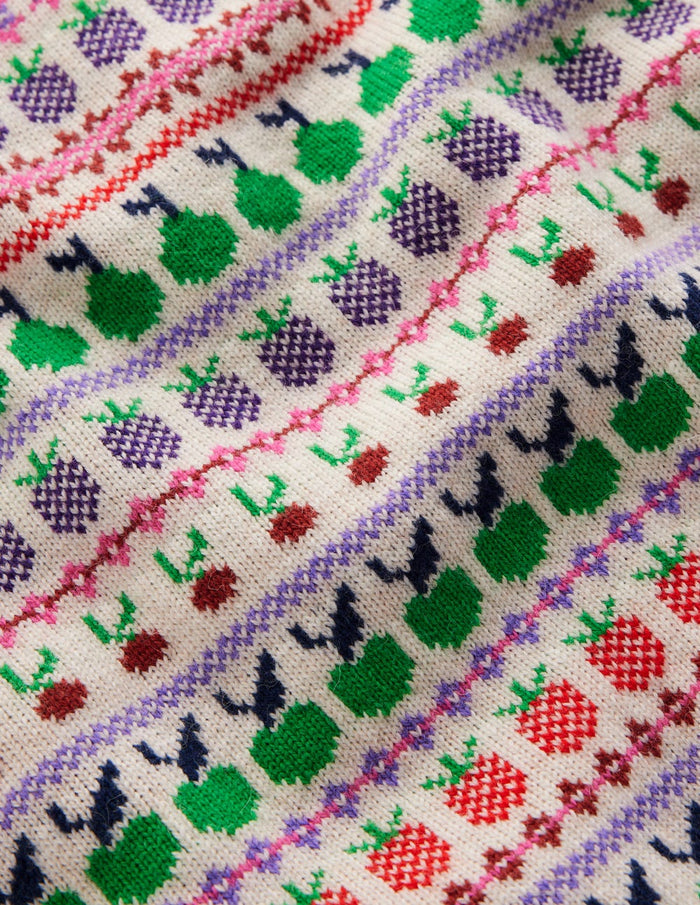 Edie Fair Isle Vest Ecru Marl, Fruit