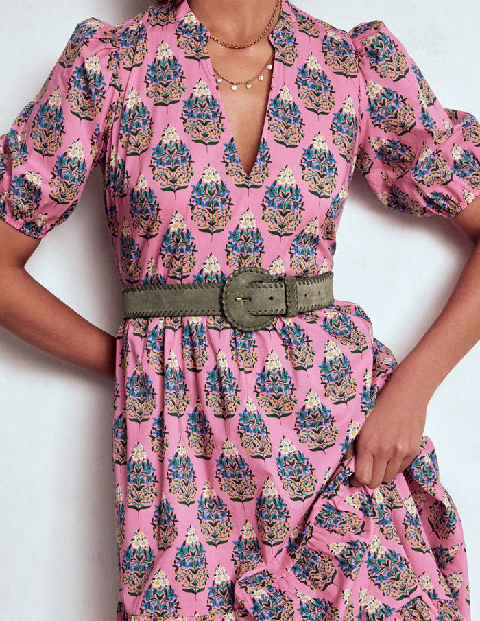 Covered Whipstitch Belt Deep Olive