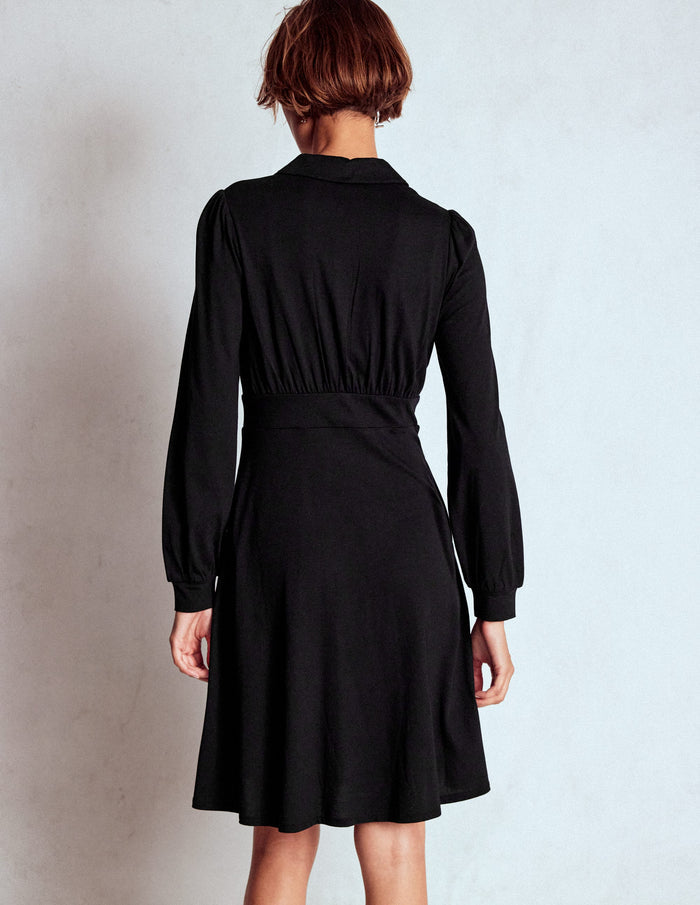 Orla Short Jersey Shirt Dress Black