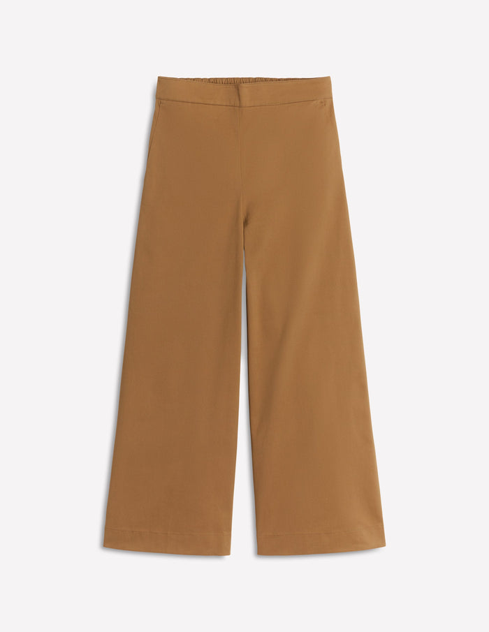Pull-on Cropped Pants Hazelnut Brown