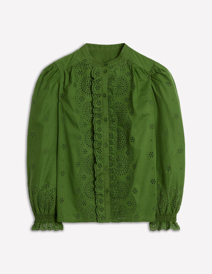 Alice Broderie Top Promenade Green