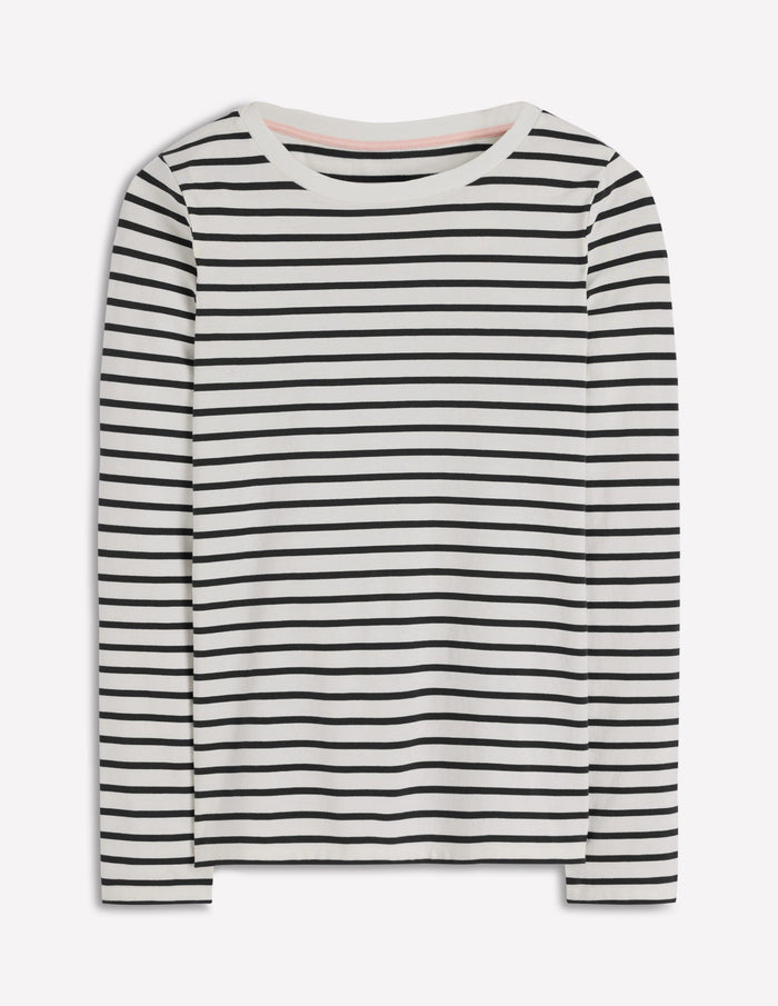 Olivia Long Sleeve Breton Ivory, Black